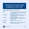 Calendarul inscrierii in clasa pregatitoare 2026 - 2027 - A doua etapa de inscriere - mai - iunie 2026